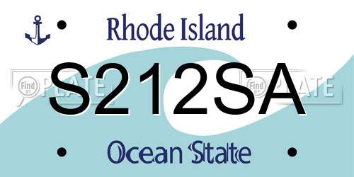 S212SA Rhode Island License Plate