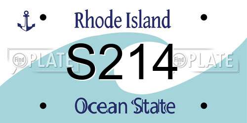 S214 Rhode Island License Plate