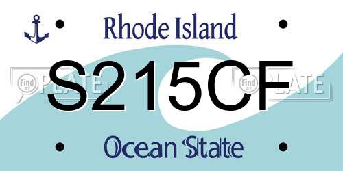S215CF Rhode Island License Plate