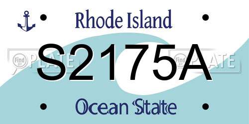 S2175A Rhode Island License Plate