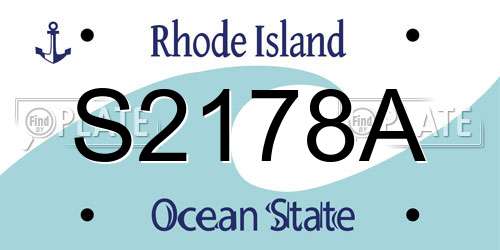 S2178A Rhode Island License Plate