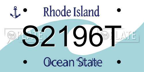 S2196T Rhode Island License Plate