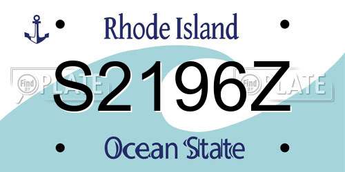 S2196Z Rhode Island License Plate