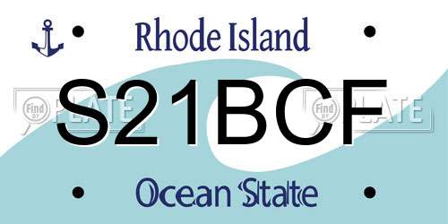 S21BCF Rhode Island License Plate