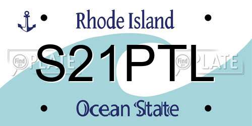 S21PTL Rhode Island License Plate