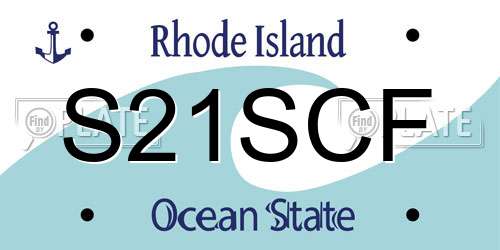 S21SCF Rhode Island License Plate