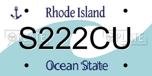 S222CU Rhode Island License Plate