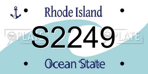 S2249 Rhode Island License Plate