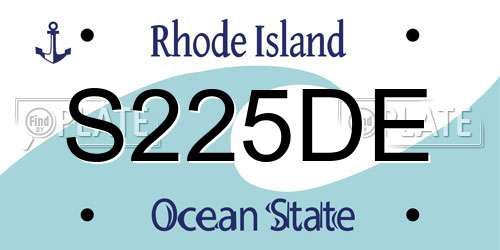 S225DE Rhode Island License Plate