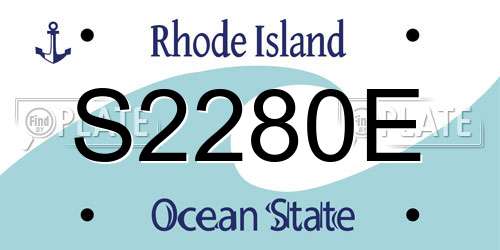 S2280E Rhode Island License Plate