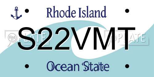 S22VMT Rhode Island License Plate