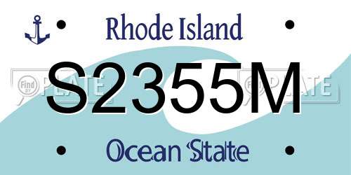 S2355M Rhode Island License Plate