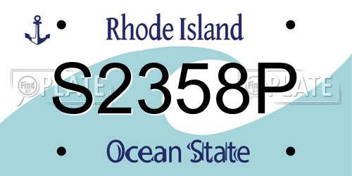 S2358P Rhode Island License Plate