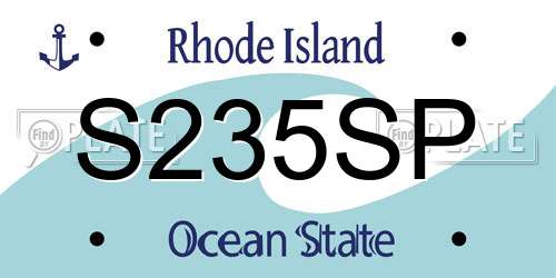 S235SP Rhode Island License Plate
