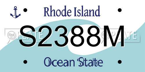 S2388M Rhode Island License Plate