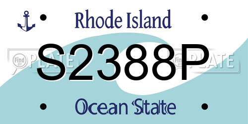 S2388P Rhode Island License Plate
