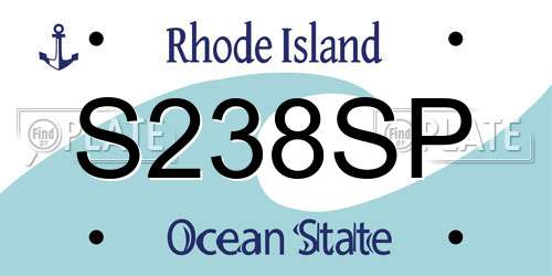 S238SP Rhode Island License Plate