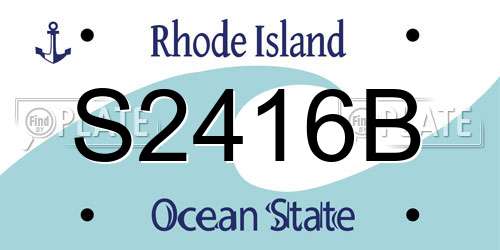 S2416B Rhode Island License Plate