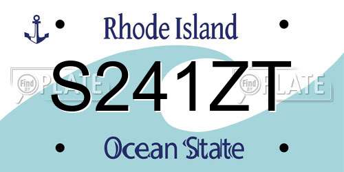 S241ZT Rhode Island License Plate