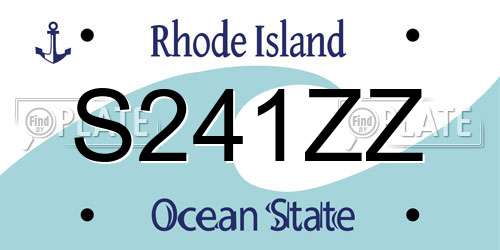 S241ZZ Rhode Island License Plate
