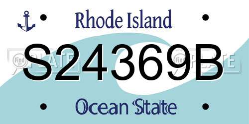 S24369B Rhode Island License Plate