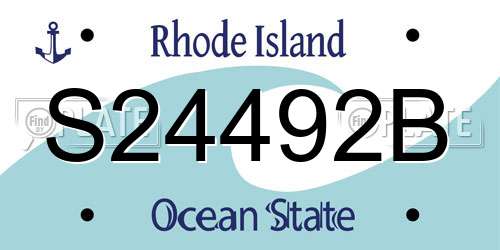 S24492B Rhode Island License Plate