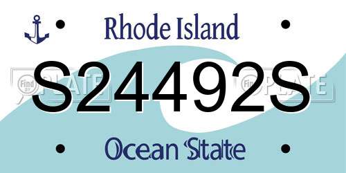 S24492S Rhode Island License Plate