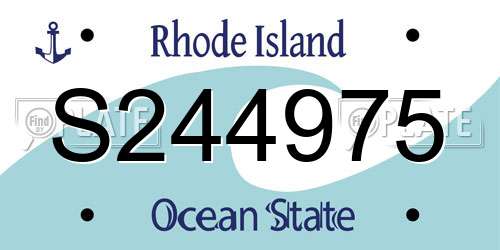 S244975 Rhode Island License Plate