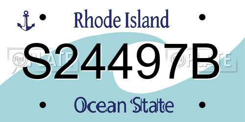 S24497B Rhode Island License Plate