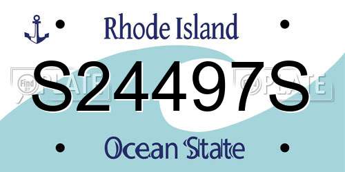 S24497S Rhode Island License Plate