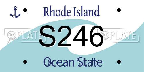 S246 Rhode Island License Plate
