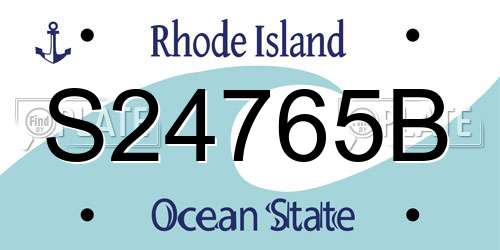 S24765B Rhode Island License Plate