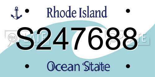 S247688 Rhode Island License Plate