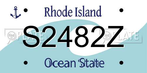 S2482Z Rhode Island License Plate