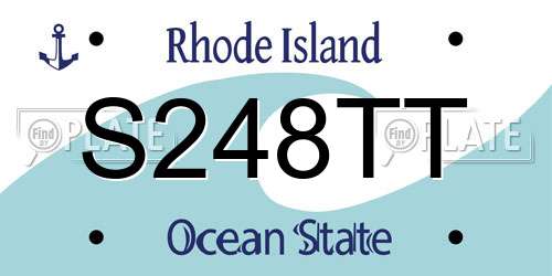 S248TT Rhode Island License Plate