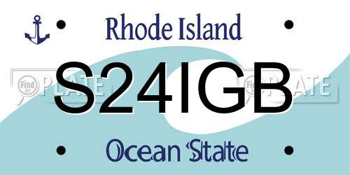 S24IGB Rhode Island License Plate