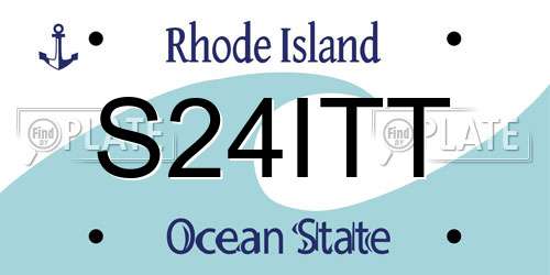 S24ITT Rhode Island License Plate