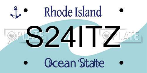 S24ITZ Rhode Island License Plate