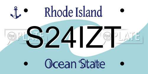 S24IZT Rhode Island License Plate