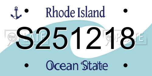 S251218 Rhode Island License Plate
