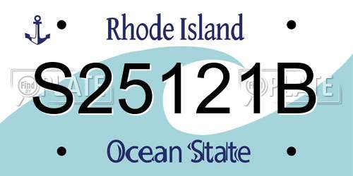 S25121B Rhode Island License Plate