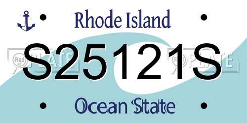 S25121S Rhode Island License Plate