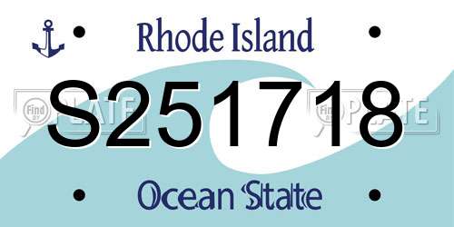 S251718 Rhode Island License Plate