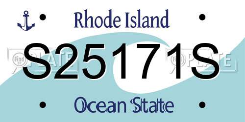 S25171S Rhode Island License Plate