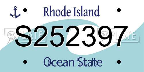 S252397 Rhode Island License Plate