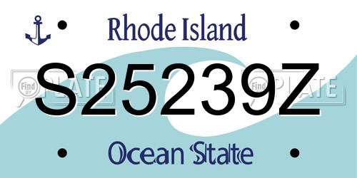 S25239Z Rhode Island License Plate