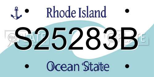 S25283B Rhode Island License Plate