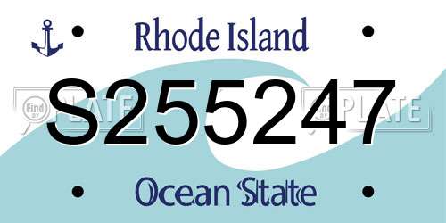 S255247 Rhode Island License Plate