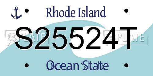S25524T Rhode Island License Plate