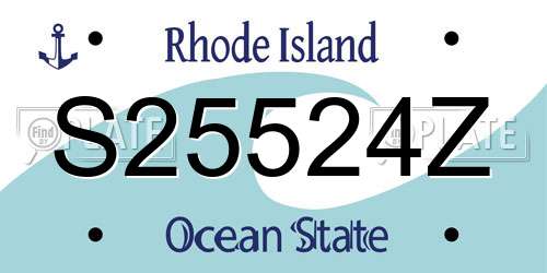 S25524Z Rhode Island License Plate
